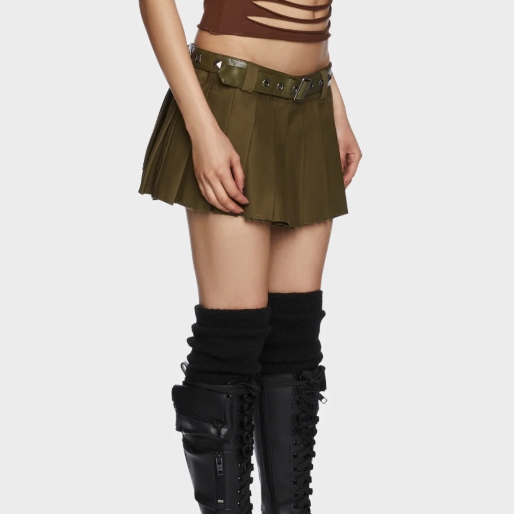🆕 olive green micro mini skirt- dolls kill